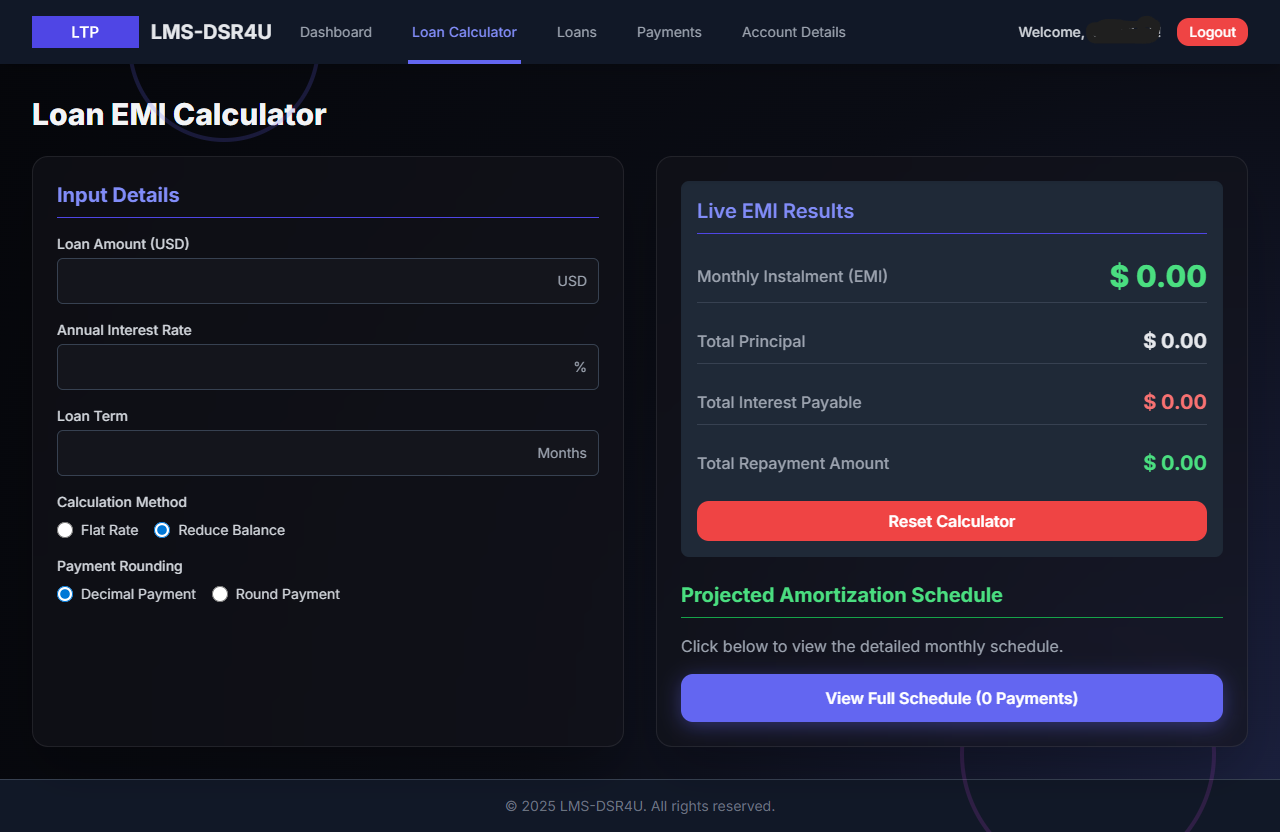 Loan Calculator Screenshot